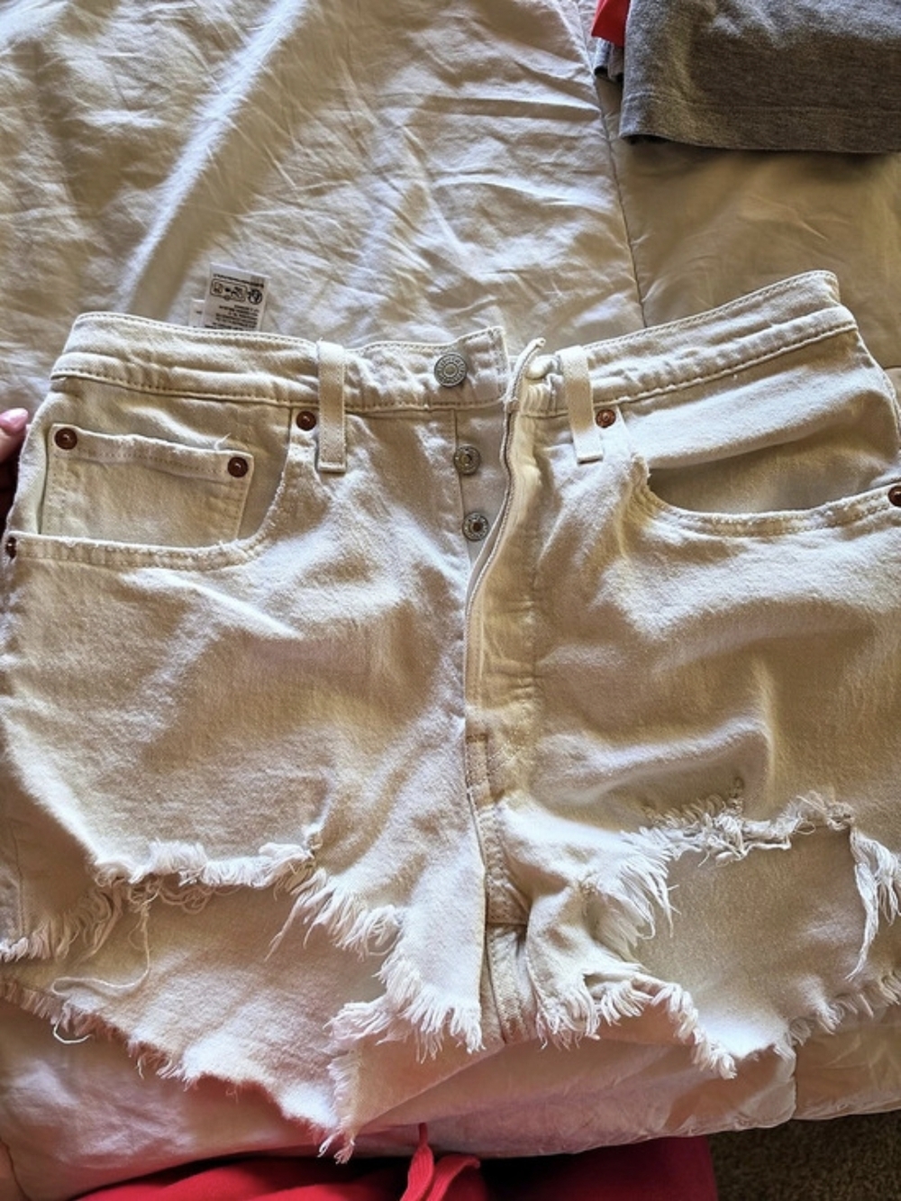 Levi's 501 Original High-Rise Denim Shorts White Waist 30